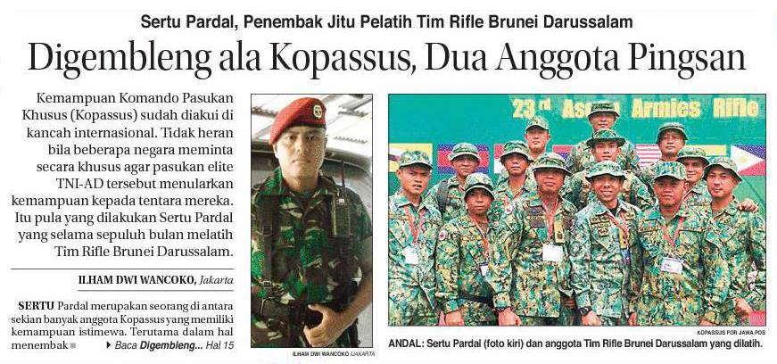 Sertu pardal, penembak jitu pelatih tim rifle Brunei Darussalam