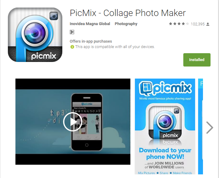 Aplikasi Android Terpopuler - Picmix Collage Photo Maker