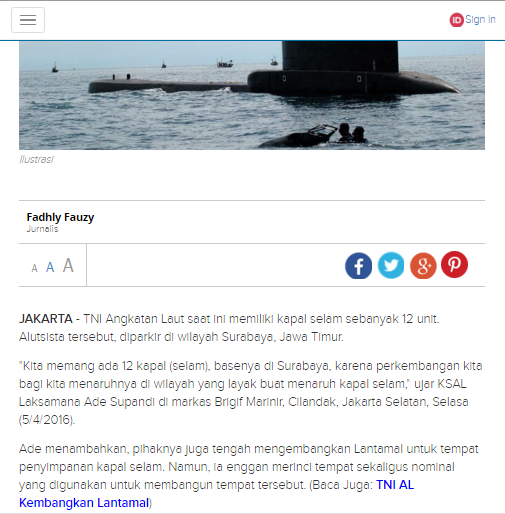 Jumlah Kapal Selam TNI AL